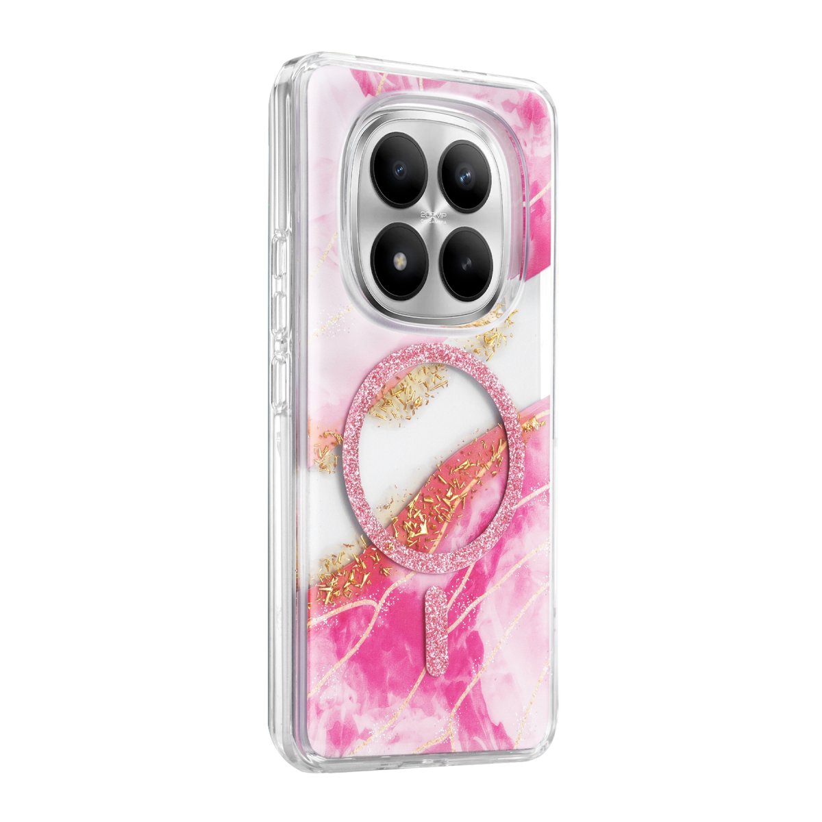 Onegif Xiaomi Redmi Note 15 4G Lotus Simli Magsafe Kapak - Pembe