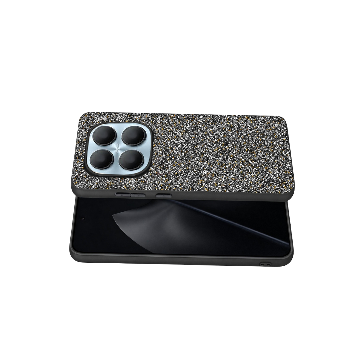 Onegif Xiaomi Redmi Note 15 Pro 5G Bright Simli Kapak - Gold