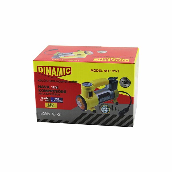 OTO - ARAÇ HAVA KOMPRESÖRÜ KAMYON - OTOBÜS - DC/12V-13.5V - 15Amp - 150PSI - BAR GÖSTERGE - LED AYDINLATMA CY-1  (4887)