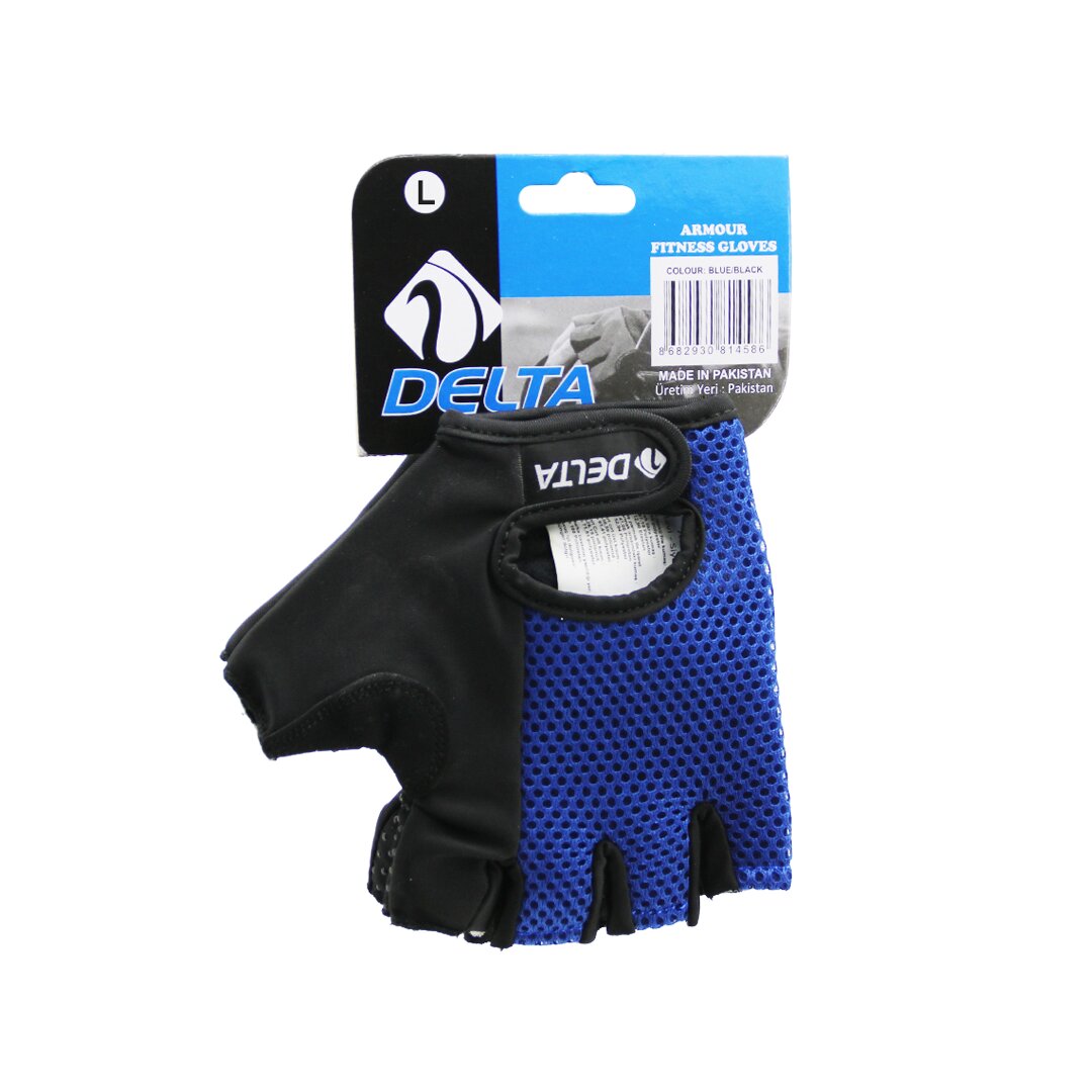 PARMAKSIZ - FİLELİ  SPORCU ELDİVENİ  MAVİ /SİYAH LARGE (4887)
