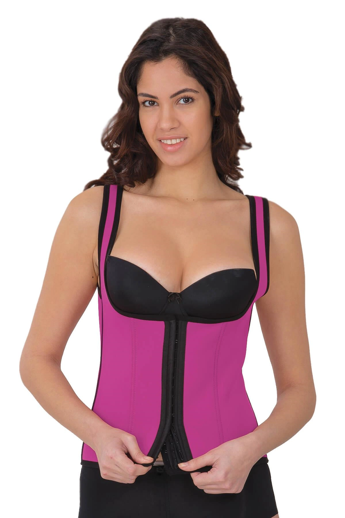 Terletici Agraflı Göğsü Açık Atlet Korse - Pembe - KLBN30780