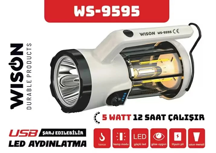 Profesyonel El Feneri &amp; Kamp Lambası | 5W (4887)