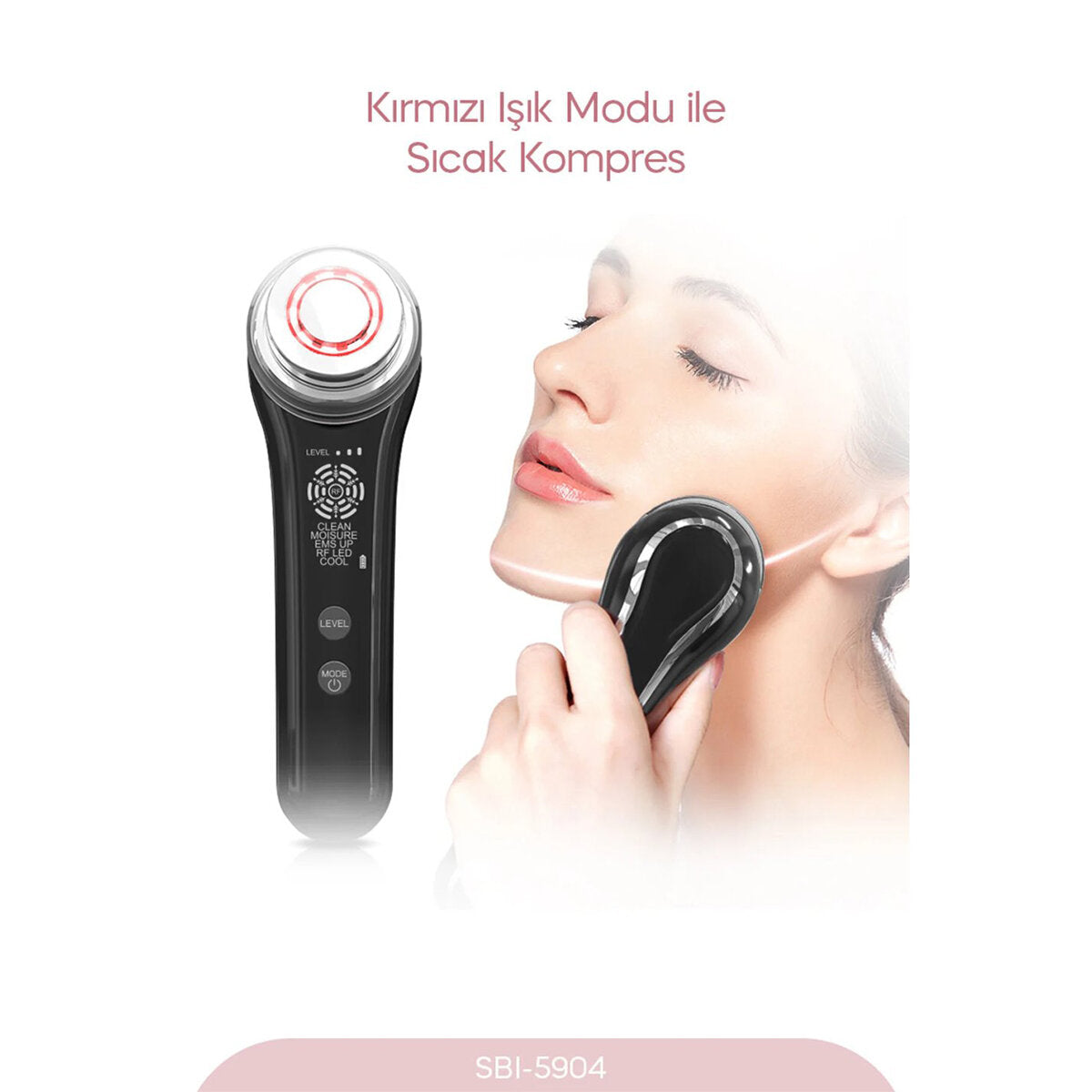 RADYO FREKANSLI YÜZ - BOYUN KIRIŞIKLIK GİDERİCİ 5 FARKLI MOD EMS TEKNOLOJİ SBI-5904 (4887)