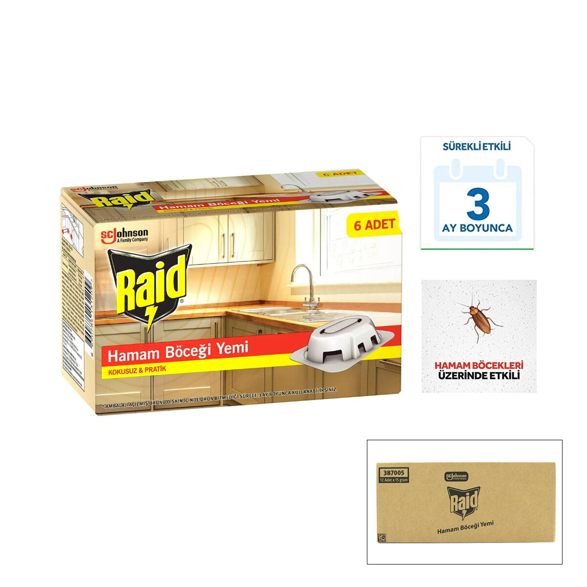 RAİD 6 PARÇA  HAMAM BÖCEK YEMİ (4887)