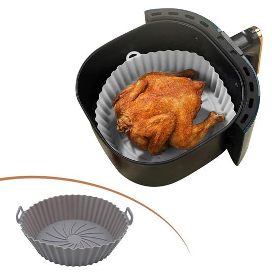 Renkli Isıya Dayanıklı Yıkanılabilir Silikon Fırın Ve Airfryer Yuvarlak Pişirme Matı 20 Cm (4887)