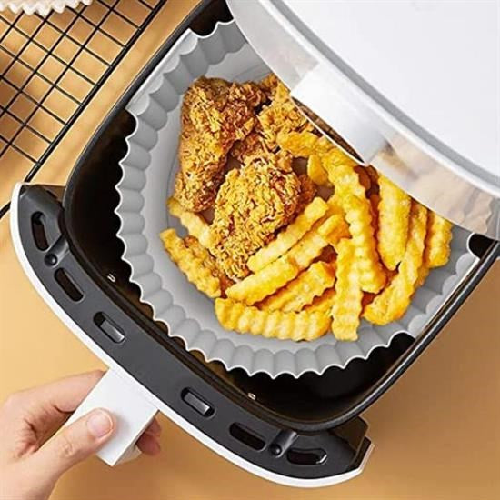 Renkli Isıya Dayanıklı Yıkanılabilir Silikon Fırın Ve Airfryer Yuvarlak Pişirme Matı 20 Cm (4887)