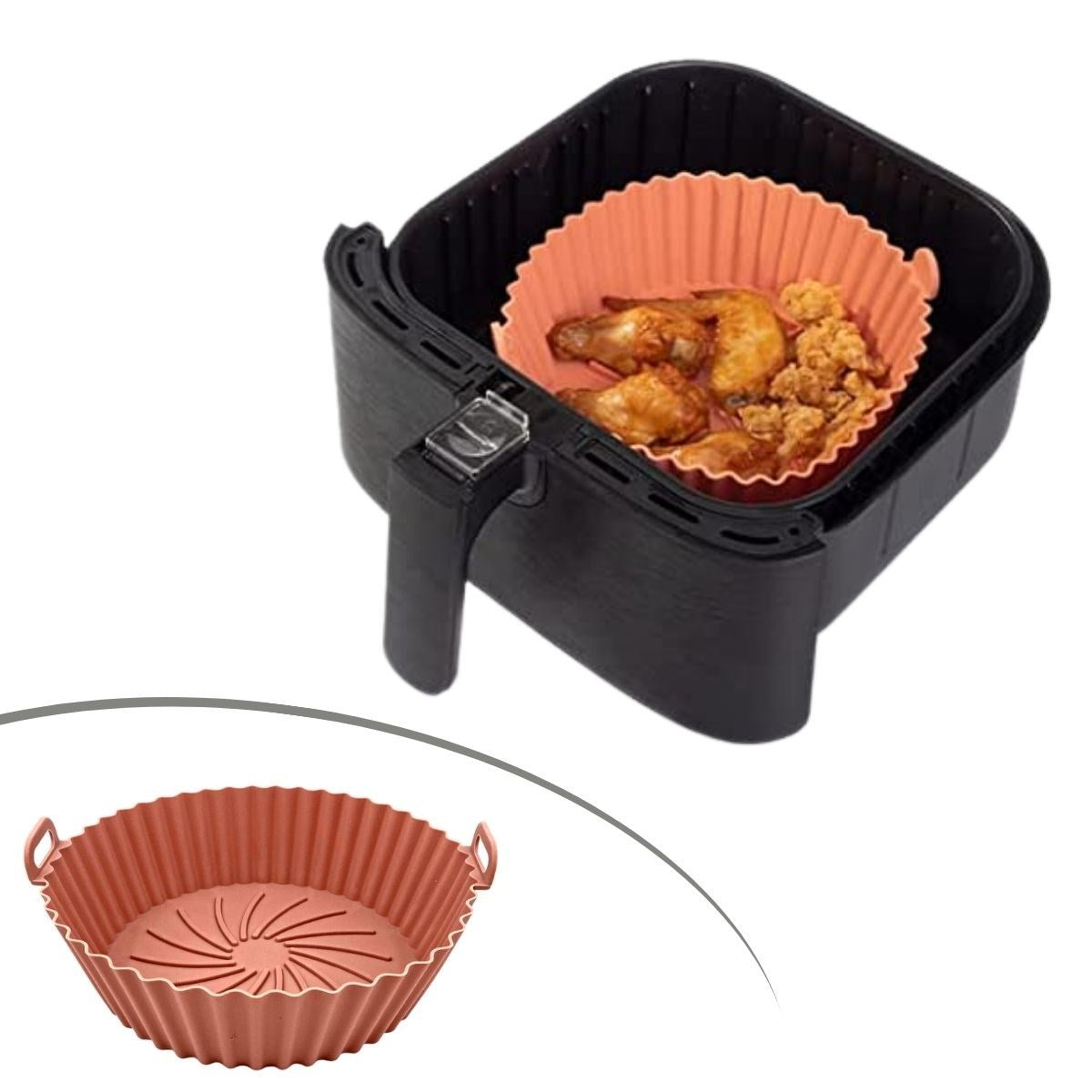 Renkli Isıya Dayanıklı Yıkanılabilir Silikon Fırın Ve Airfryer Yuvarlak Model Pişirme Matı 20 Cm (4887)