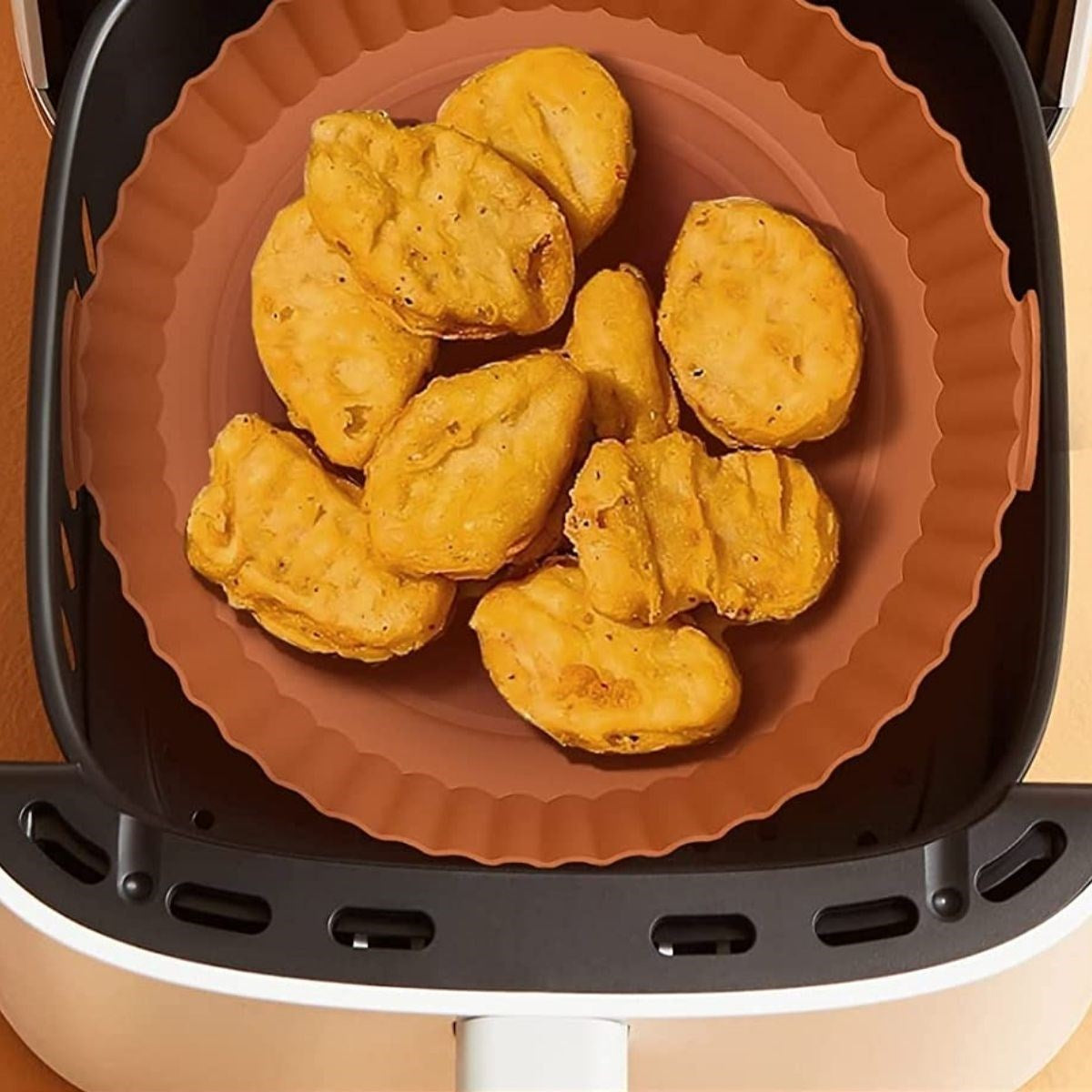 Renkli Isıya Dayanıklı Yıkanılabilir Silikon Fırın Ve Airfryer Yuvarlak Model Pişirme Matı 20 Cm (4887)