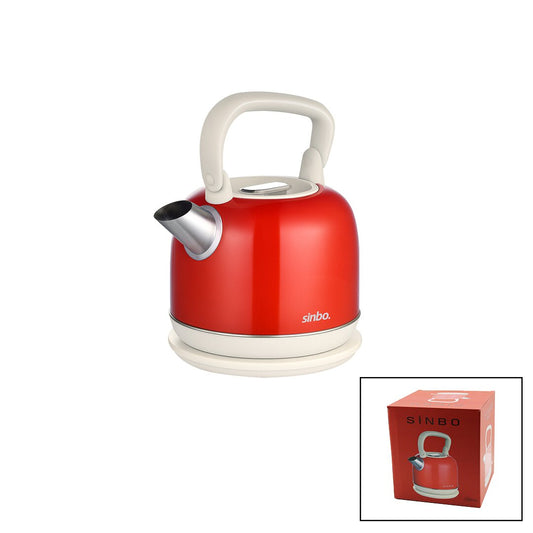 RETRO KIRMIZI NOSTALJİ DEMLİK MODEL ÇELİK KETTLE SU ISITICI 2.2LT 1800W GİZLİ RESİZTANS SK-8035 (4887)