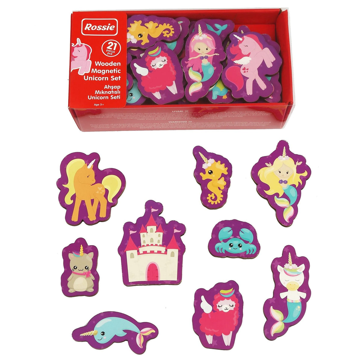 Rossie Mıknatıslı Ahşap Unicorn Figürler