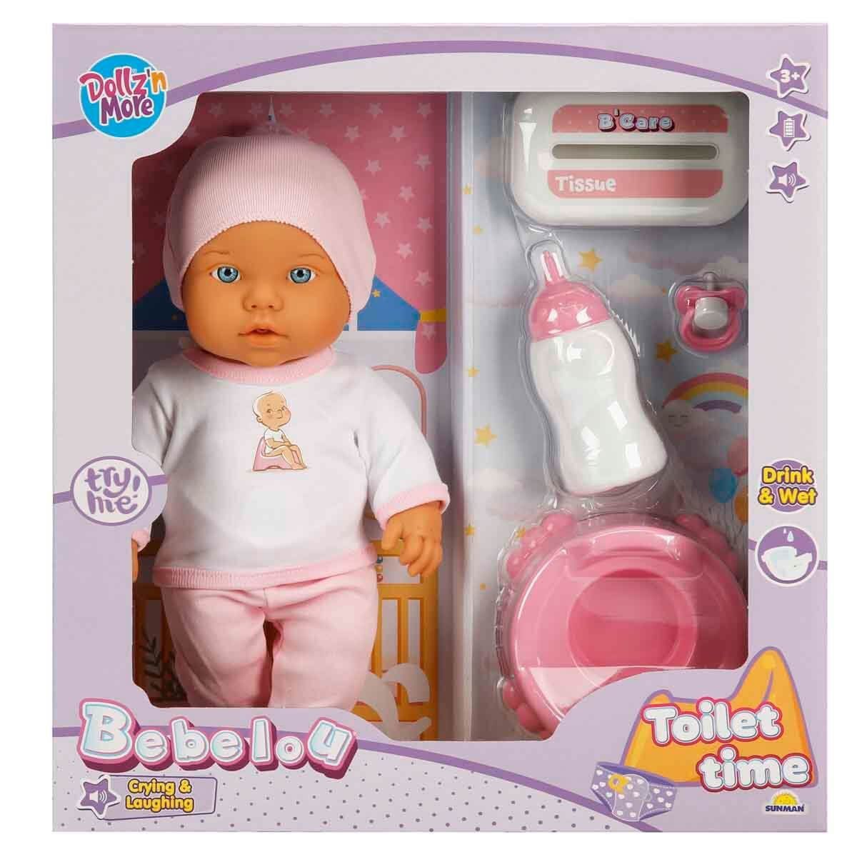 1030141 Sesli Bebelou Tuvalet Zamanı Bebek Seti 32 cm