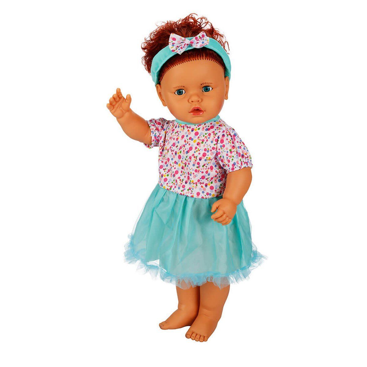 1060011 Lila Sesli Saçlı Et Bebek 60 cm - Stokta Olan Model Gönderilir