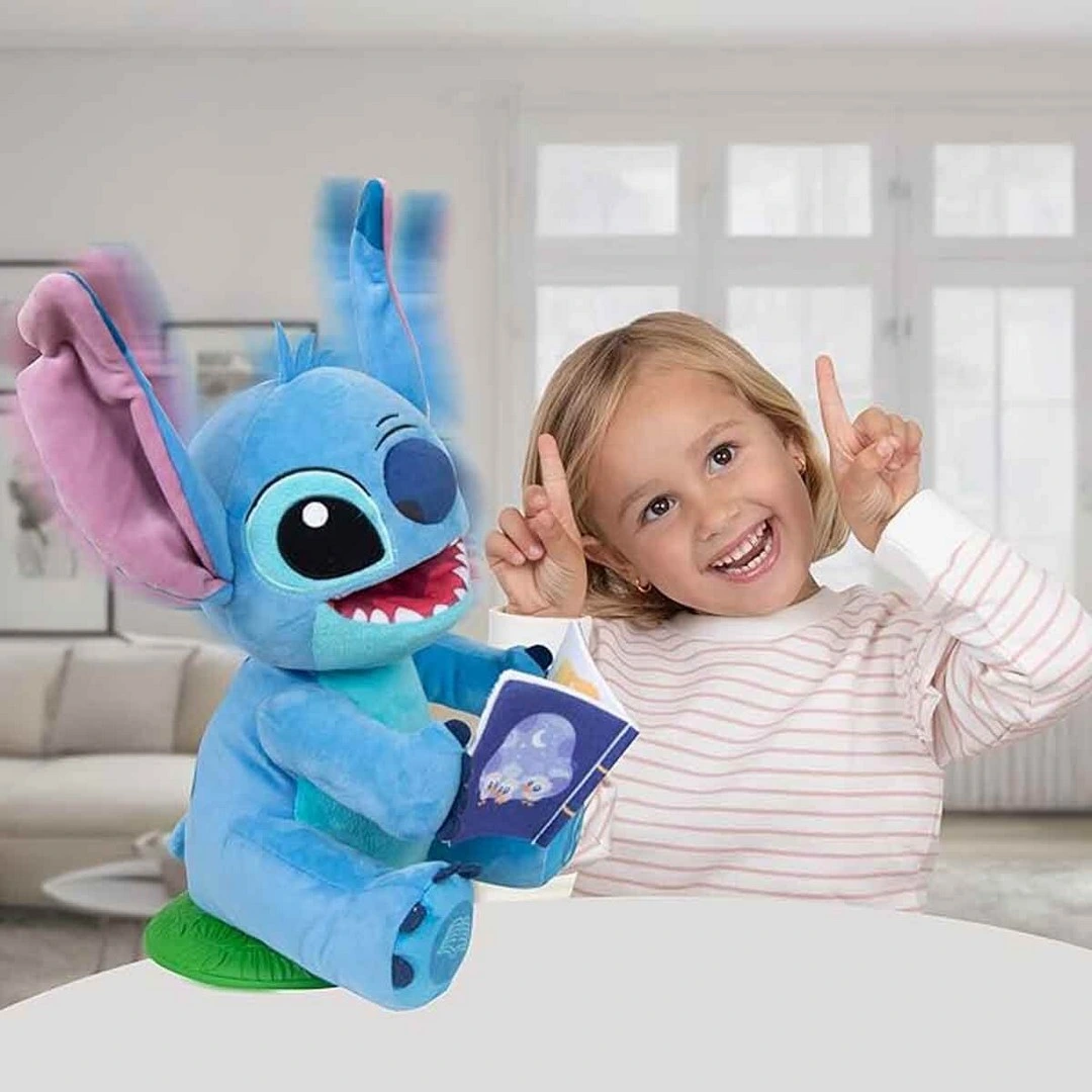 Sesli Karanlıkta Parlayan Masal Anlatan Stitch İnteraktif Peluş 34 cm