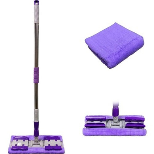 Sihirli Spin Mop Teleskopik Çok Amaçlı Mop +1 Bez Hediyeli - Mor (4887)