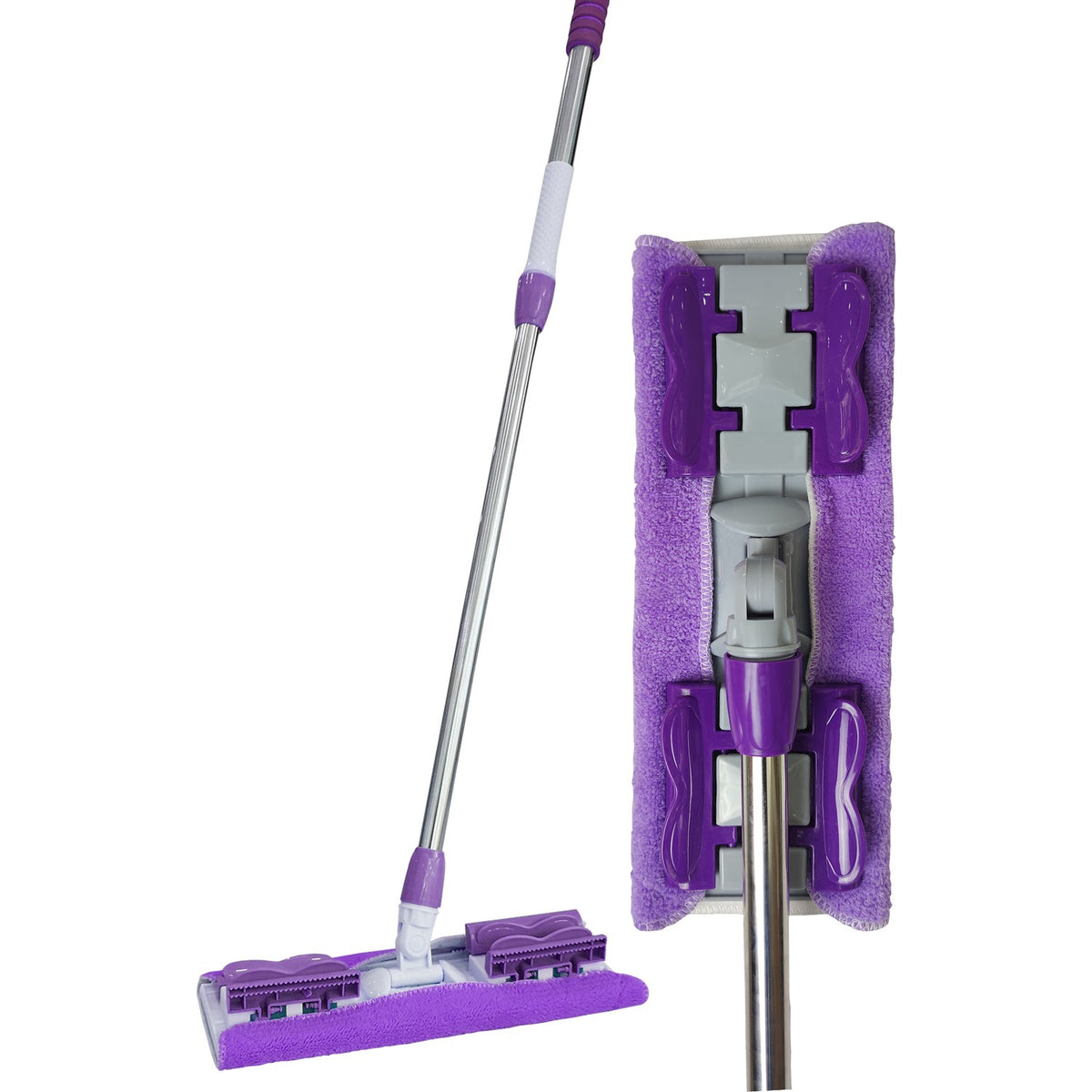 Sihirli Spin Mop Teleskopik Çok Amaçlı Mop +1 Bez Hediyeli - Mor (4887)