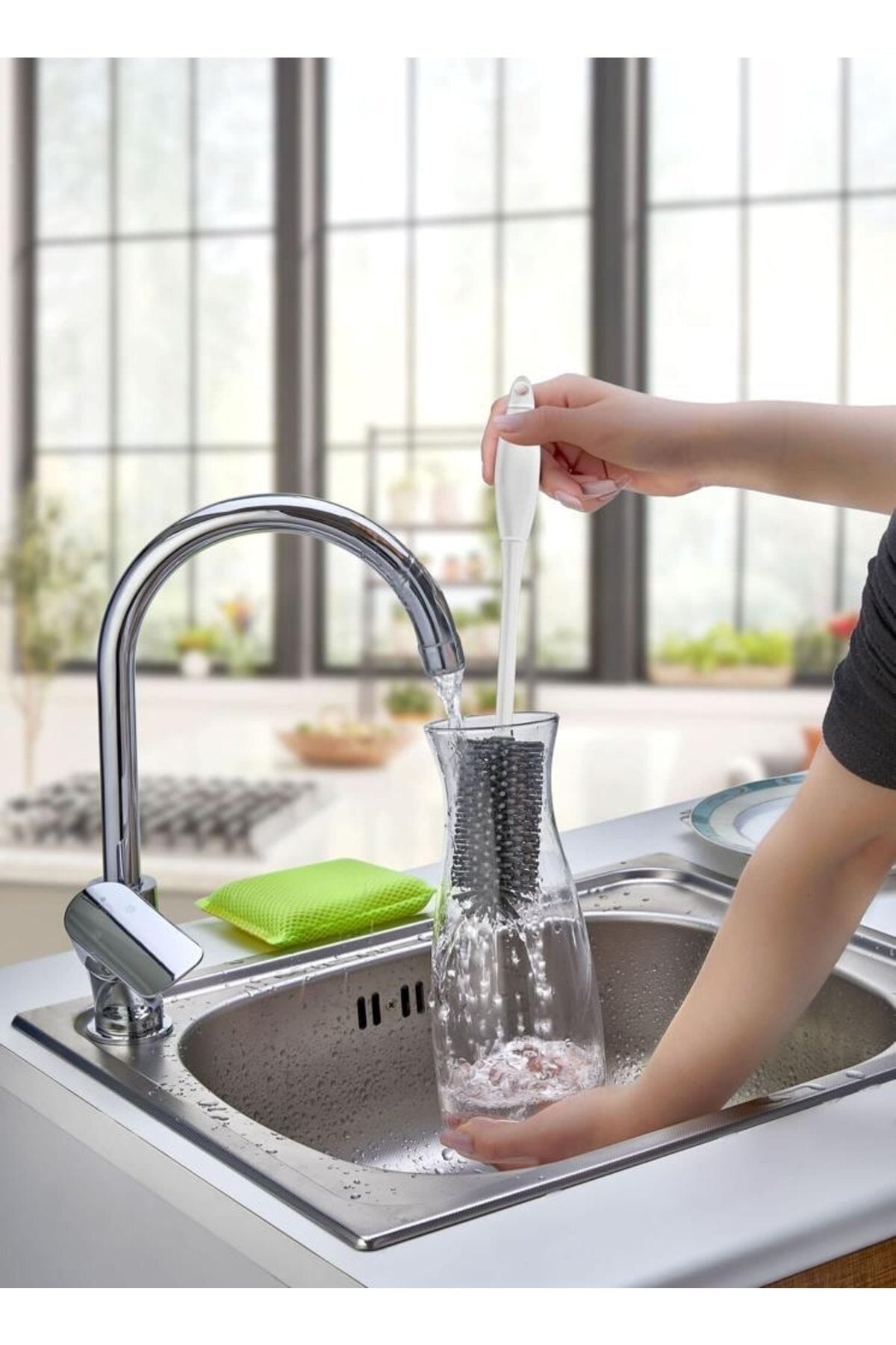 Silikon Şişe Biberon Konserve Kavanoz Matara Temizleme Fırçası Çok Amaçlı Temizleme Fırçası Bpa Free (4887)