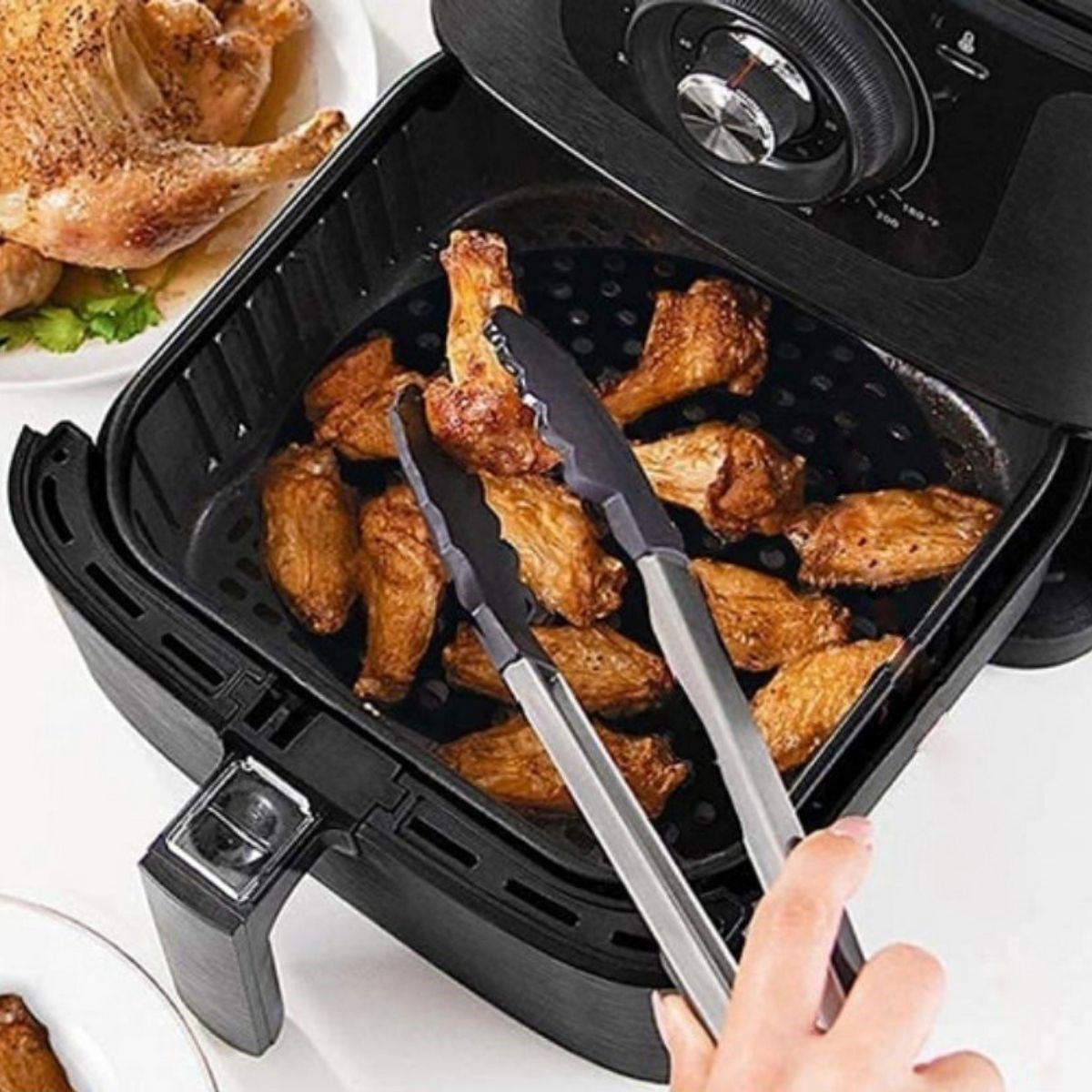 Siyah Isıya Dayanıklı Yıkanılabilir Silikon Fırın Ve Airfryer Yuvarlak Model Pişirme Matı 20 Cm (4887)