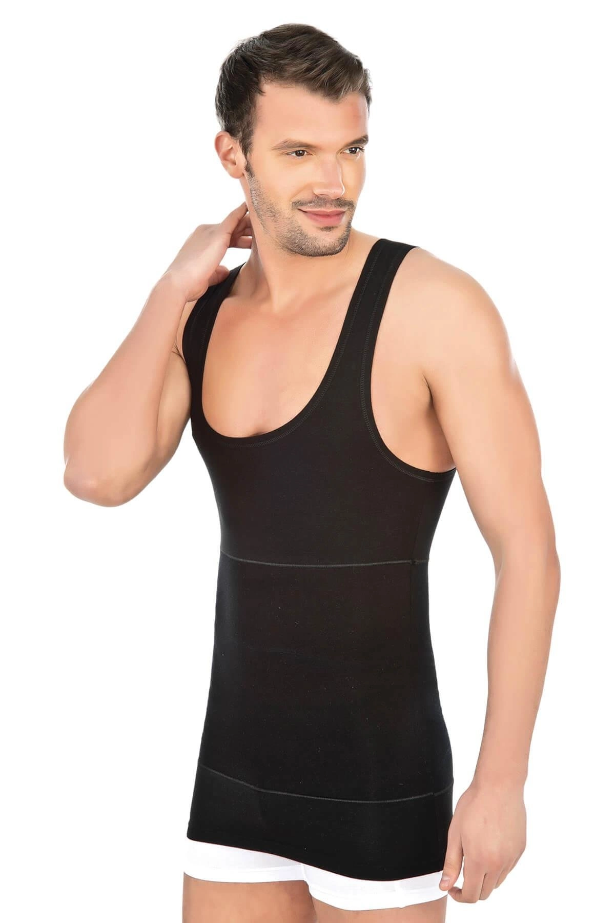 Modal Cotton Erkek Atlet Korse - Siyah - KLBN30567