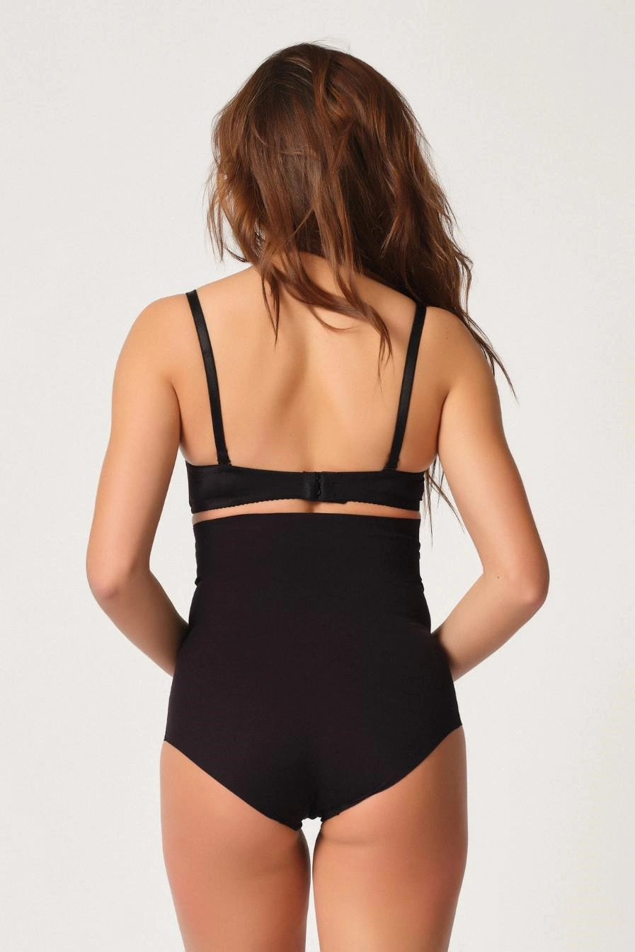 Lazer Yüksek Bel Kesim Slip Hayalet Korse - Siyah - KLBN30476