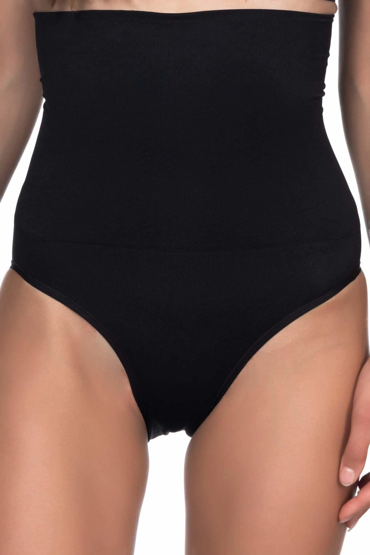 Yüksek Bel Double Slip Korse - Siyah - KLBN29304