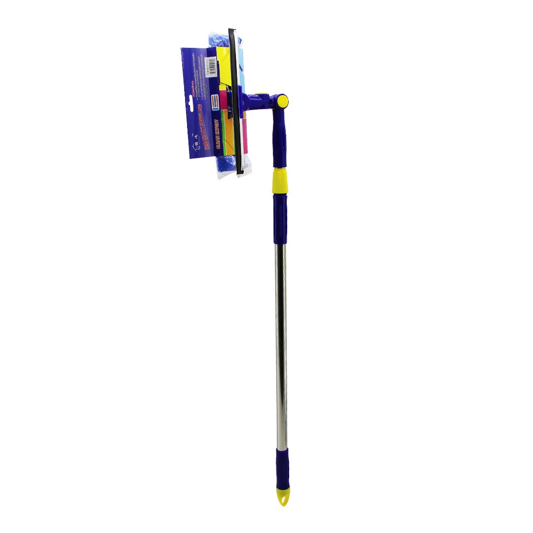 STAR Q 2 BAŞLI=CAMSİL ÇEKPAS - M.FİBER MOP=24.5CM 360 DERECE BAŞLIK CAMSİL - MOP UZAYAN METAL - PLS.SAP= 85-133CM (4887)