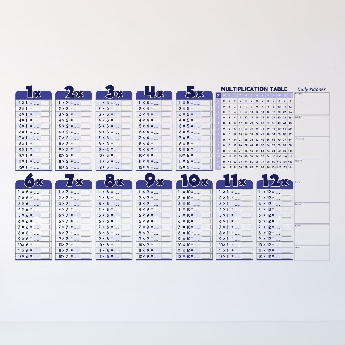 Statik Akıllı Kağıt Ingilizce Çarpım Tablosu 100x56 Cm (4887)