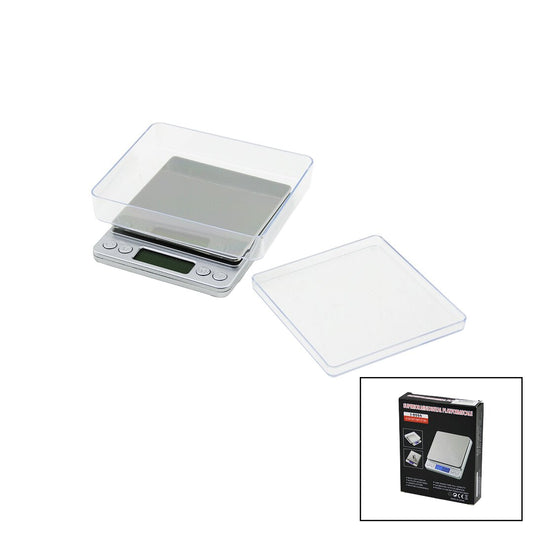 SUPERIOR MINI I-2000 3000GR/0.1GR MİNİ=10.5X13CM HASSAS TARTI - TERAZİ ŞEFFAF PLS.KAPAK  PİLLİ (4887)
