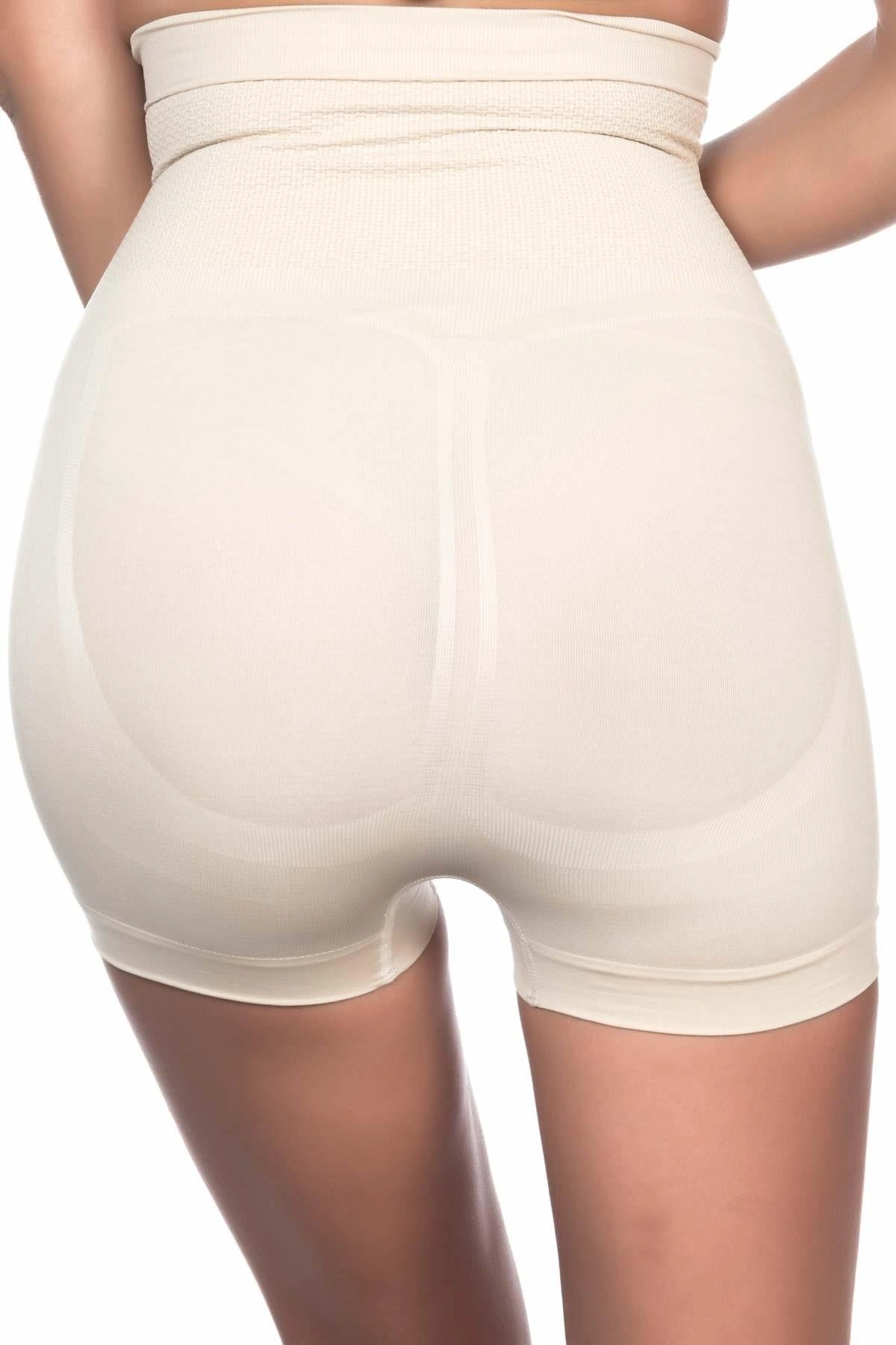 Yüksek Bel Masajlı Boxer Korse - Ten - KLBN29914