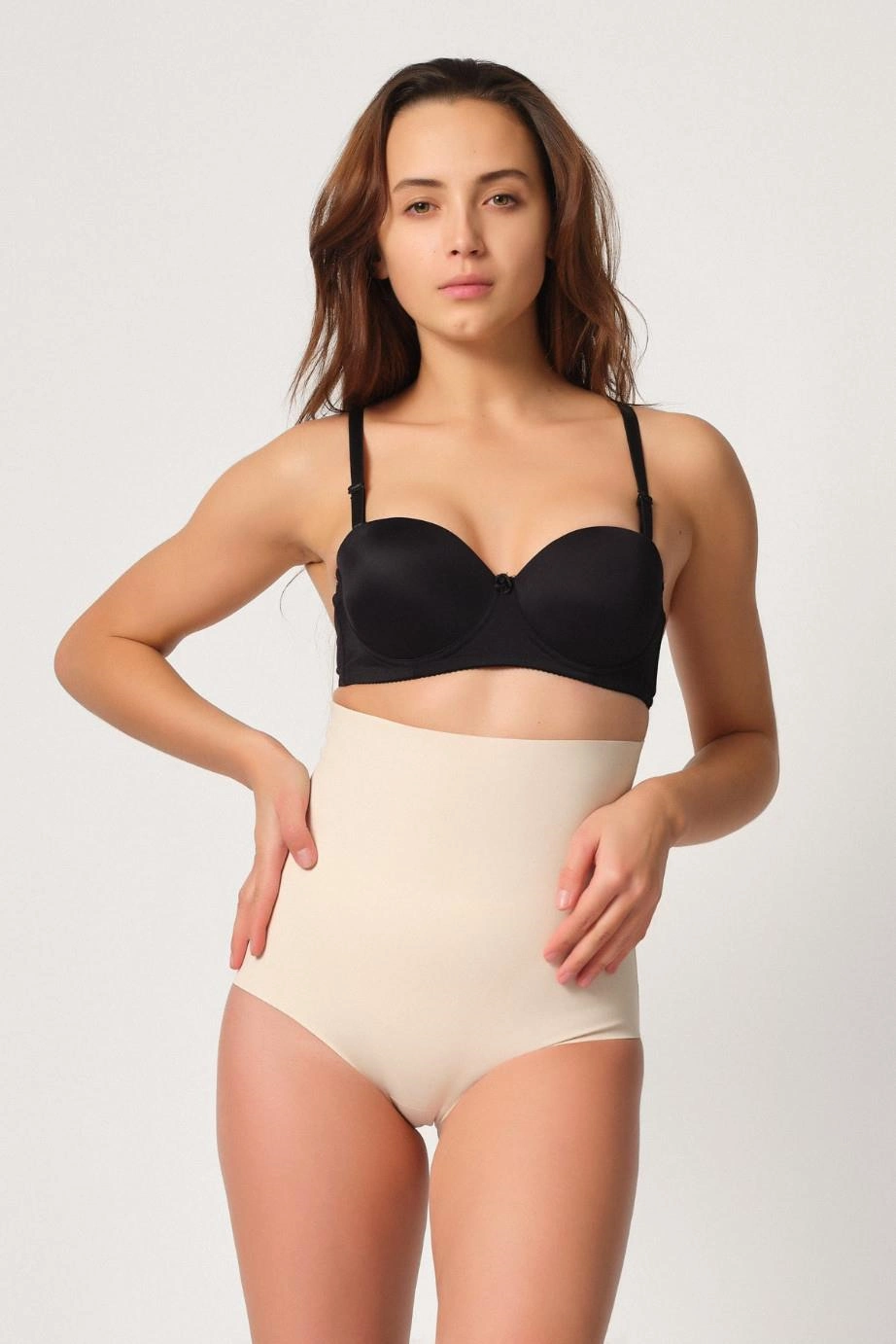 Lazer Yüksek Bel Kesim Slip Hayalet Korse - Ten - KLBN30477