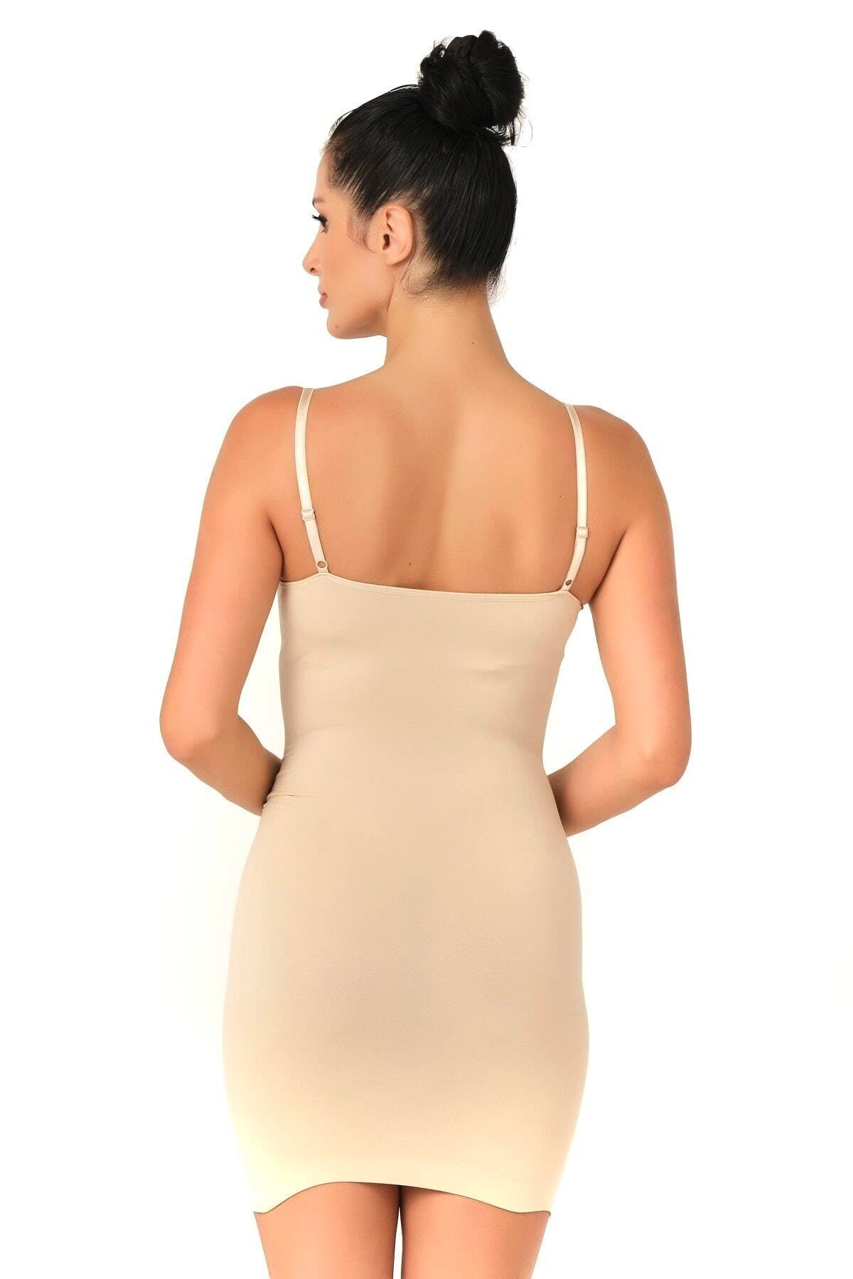 Göğsü Açık Elbise Korse - Ten - KLBN29579