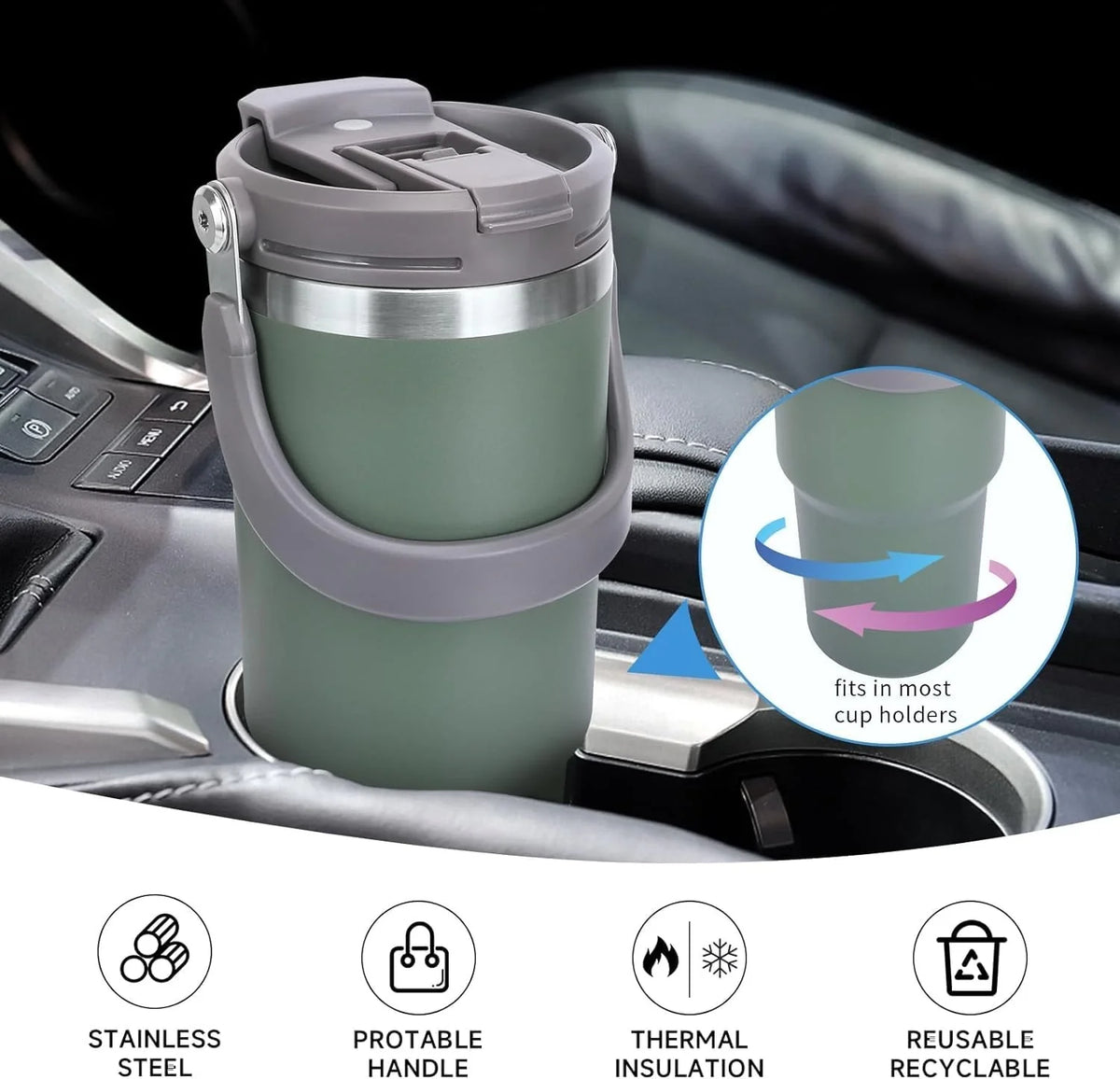 Termos 900 ML Pipetli Termos Bardak (4887)