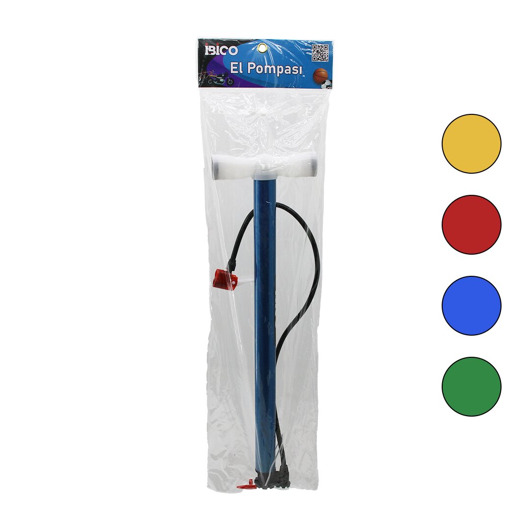 TERS BASMALI METAL GÖVDE PLASTİK KOL İRAN EL POMPASI 55CM TOP - BİSİKLET - MOTOR AYAKLIK APARATLI (4887)