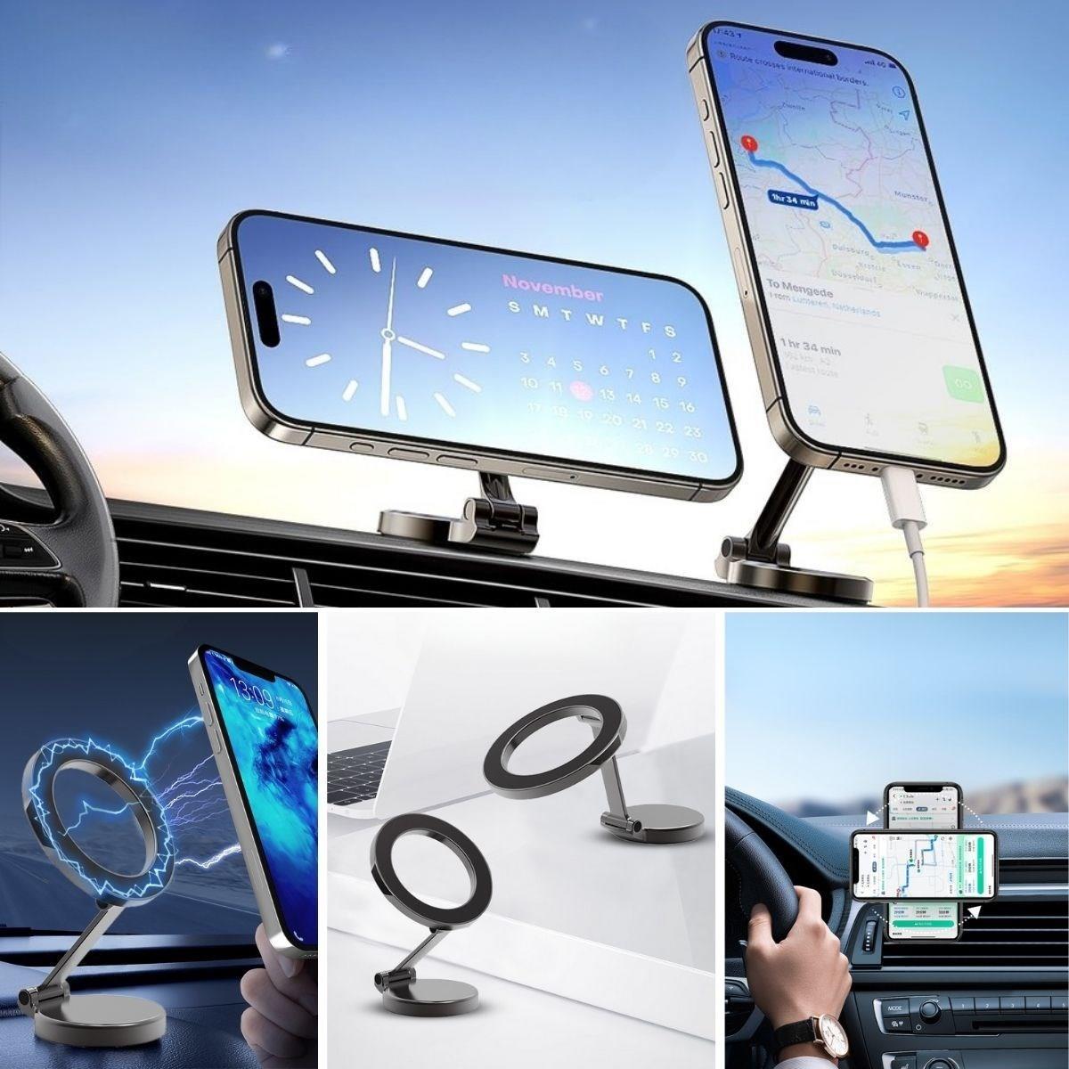 Tüm Telefonlarla Uyumlu Manyetik Araç Telefonu Tutacağı Katlanır 360 Derece Dönen Telefon Standı (4887)
