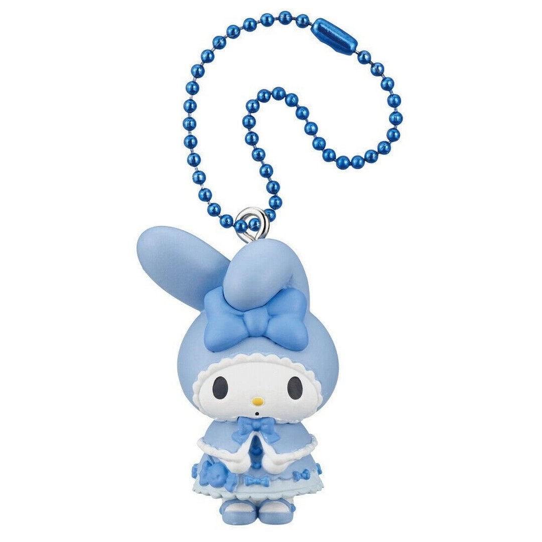 Twinchees My Melody ve Kuromi Mavi Şirin Elbiseli Anahtarlık Figür Serisi