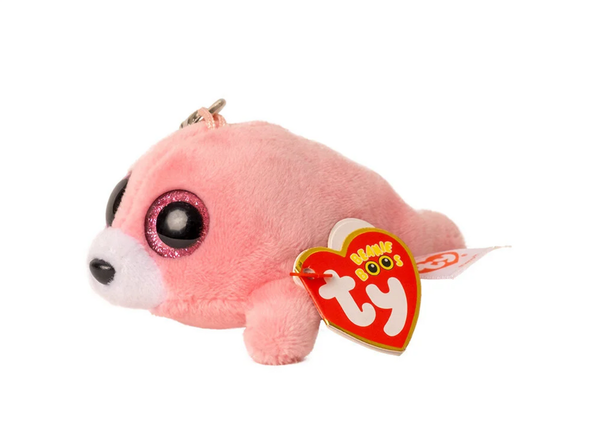 TY Beanie Boo´s Pierre Pembe Fok Peluş Anahtarlık Metal Askılı
