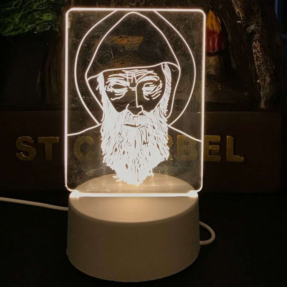 USB Kablolu Işıklı Kendiliğinden Beyaz Kalemli-Silgili Kreatif 3D Görselleştirme LED Lambası (4887)