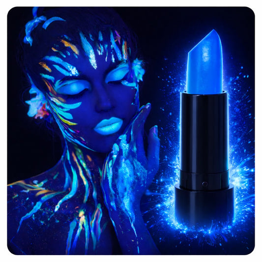 UV Neon Mavi Ruj – Karanlıkta Parlayan Makyaj Boyası (4887)
