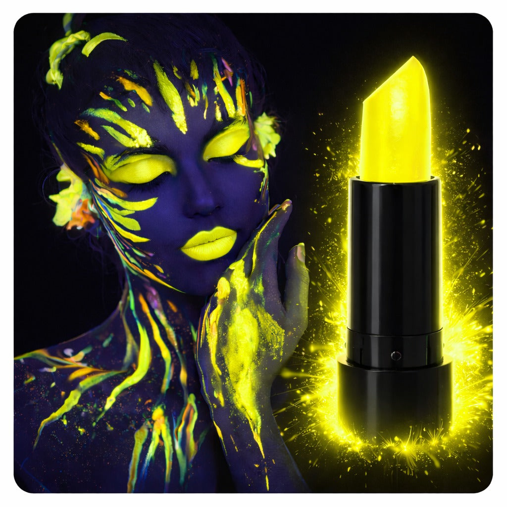 UV Neon Sarı Ruj – Karanlıkta Parlayan Makyaj Boyası (4887)