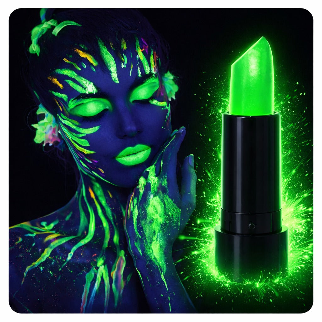 UV Neon Yeşil Ruj – Karanlıkta Parlayan Makyaj Boyası (4887)