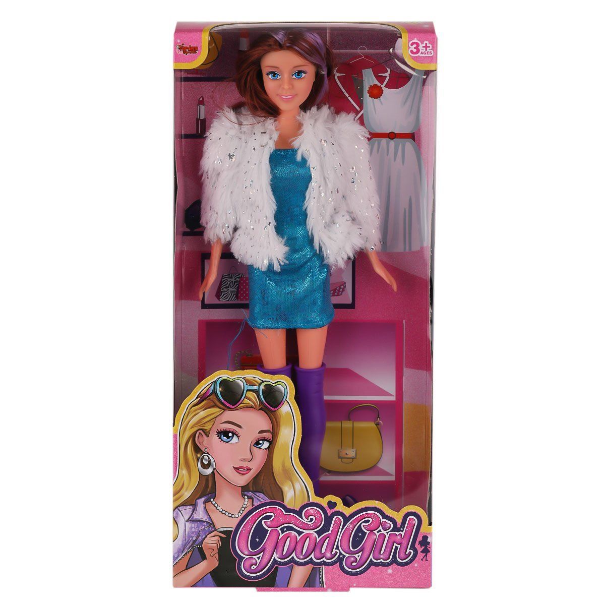 WG-66770 Parlak Elbiseli Ceketli Bebek 29 cm