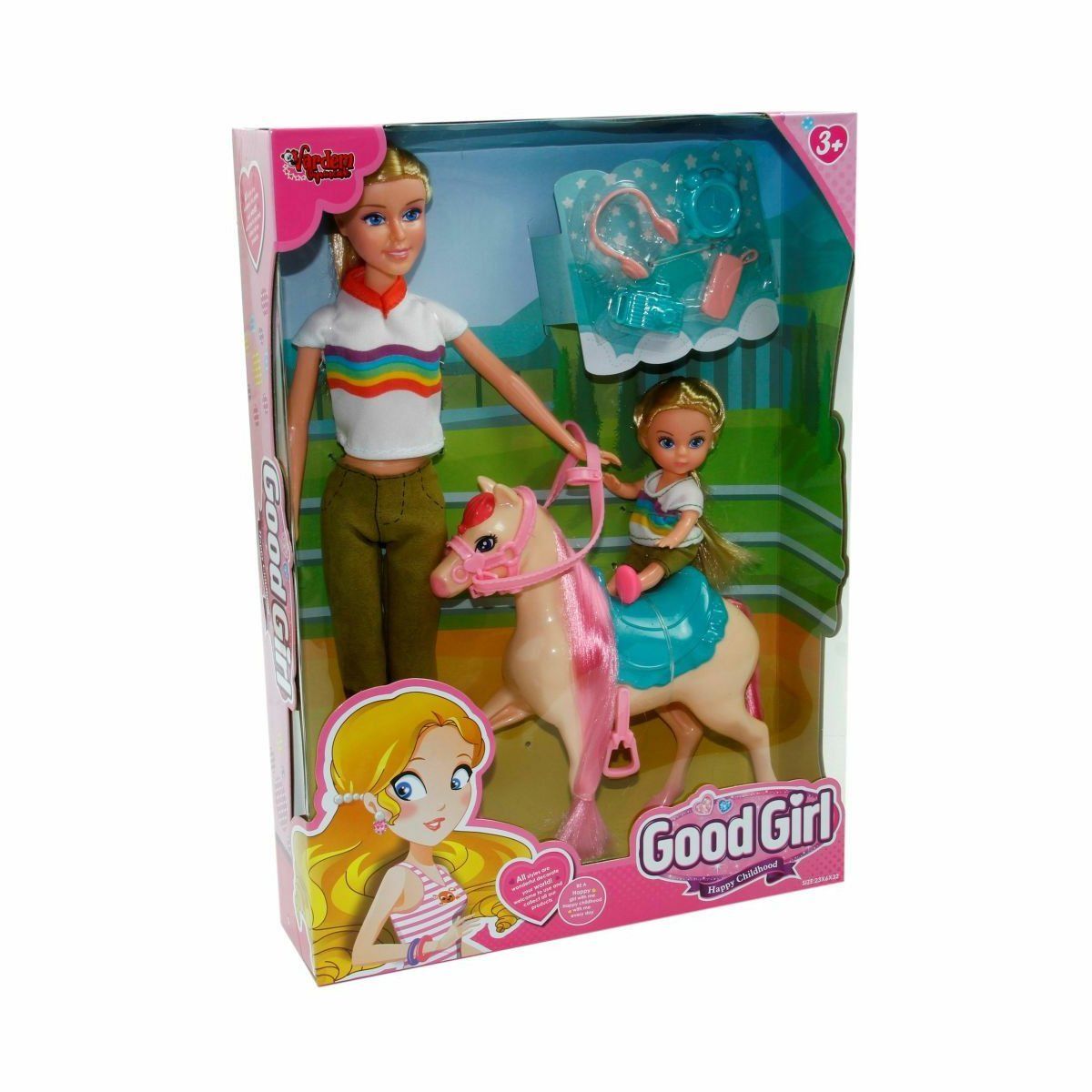 WG-115162 Kutulu 29cm Atlı Kızı ve Anne Bebek