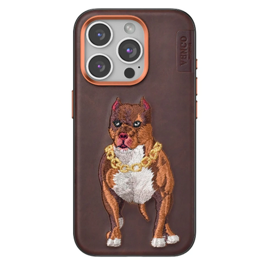 Venco Apple iPhone 15 Pro Perma Desenli Kapak - Kahverengi