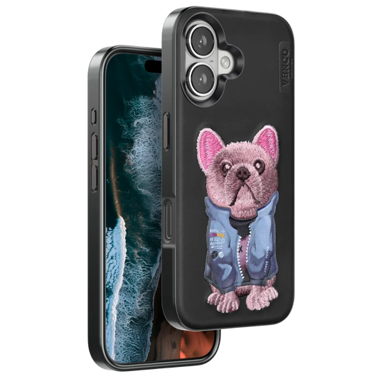 Venco Apple iPhone 16 Cute Desenli Kapak - Siyah