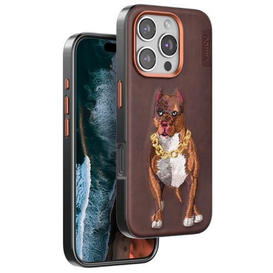 Venco Apple iPhone 16 Pro Perma Desenli Kapak - Kahverengi