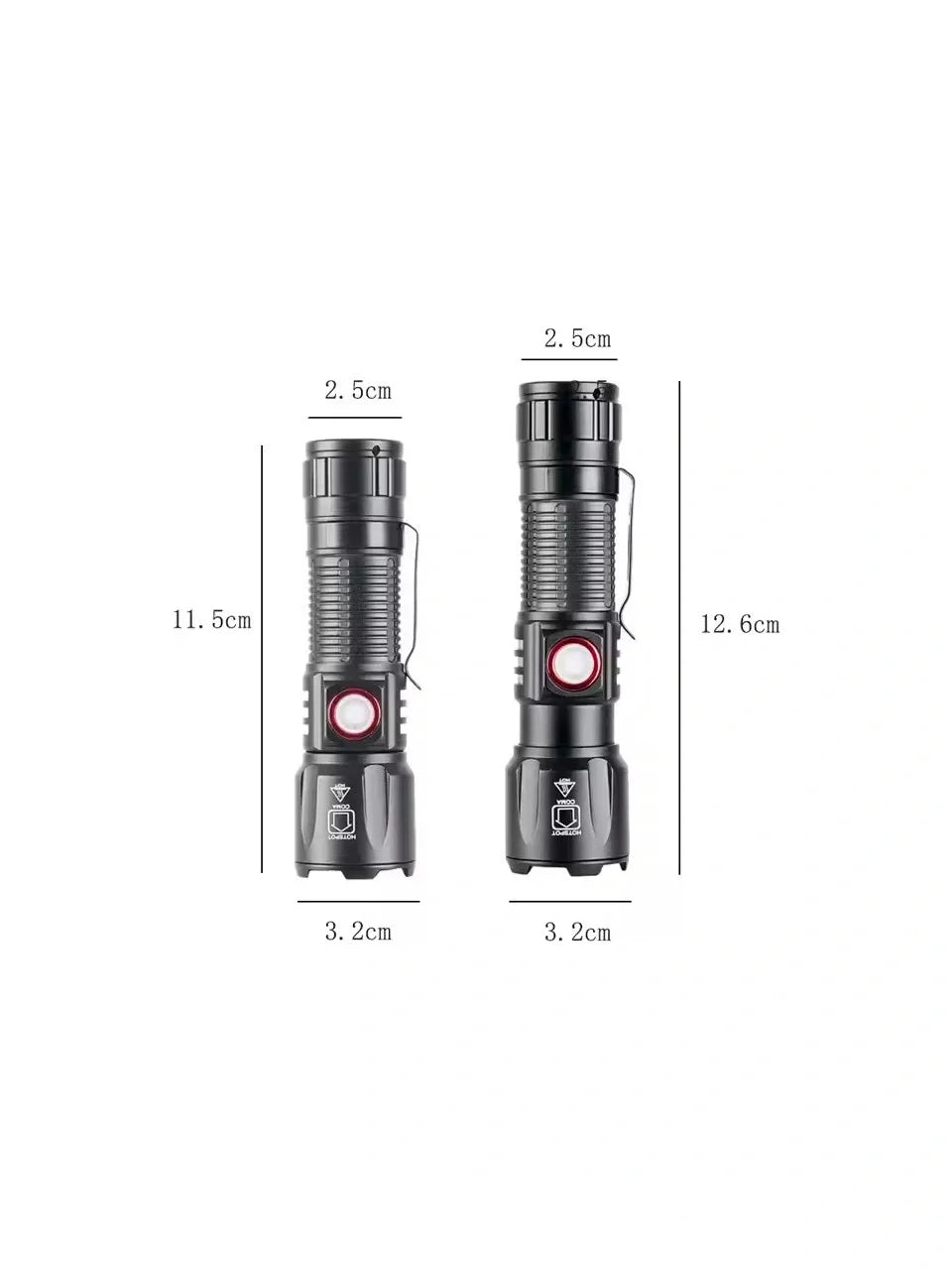 WS-2828 Ultra USB Şarjlı Polis El Feneri, Bekçi, Asker El Feneri Kırmızı Mavi Çakarlı 1000 Lümen (4887)