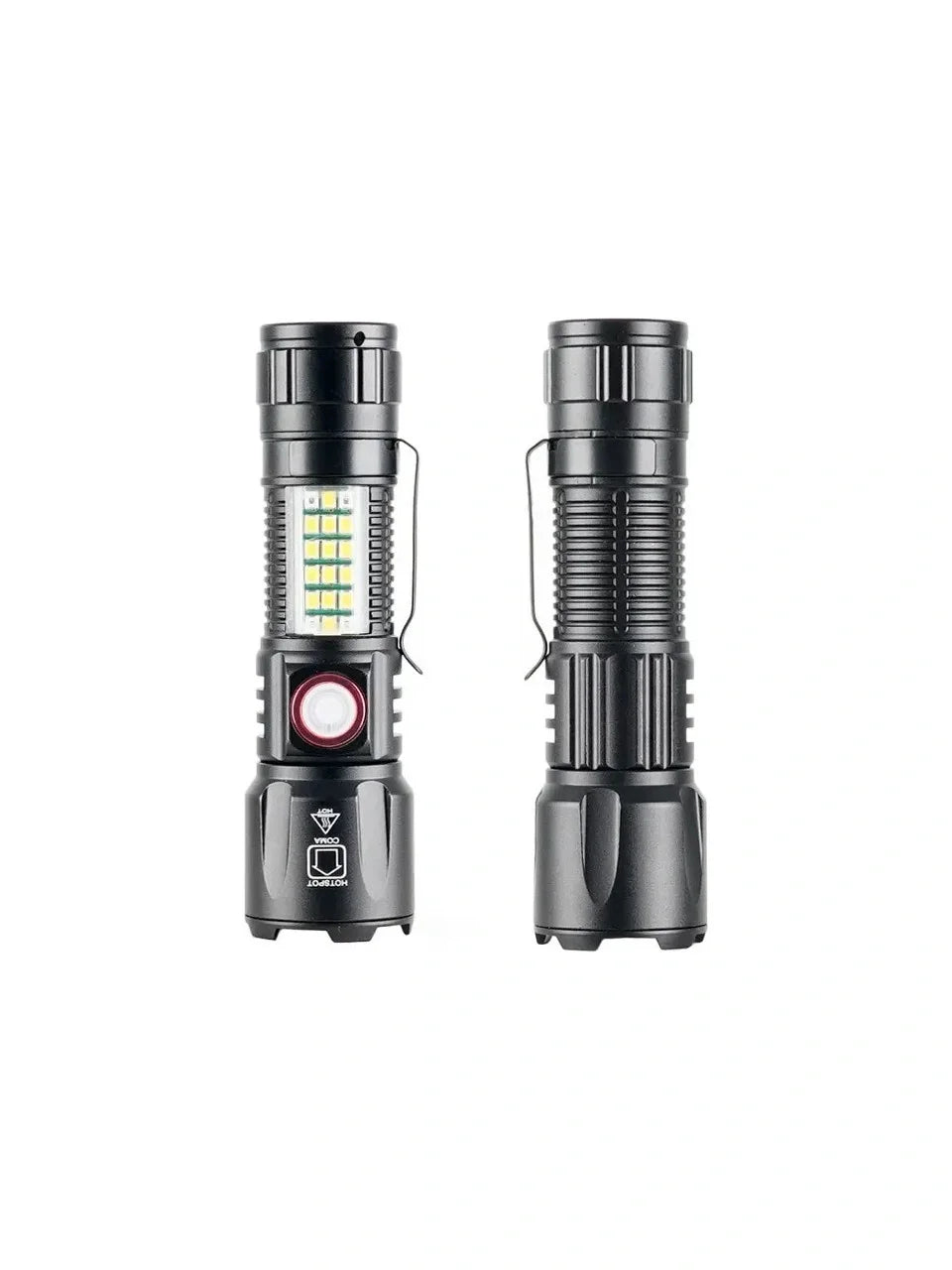WS-2828 Ultra USB Şarjlı Polis El Feneri, Bekçi, Asker El Feneri Kırmızı Mavi Çakarlı 1000 Lümen (4887)