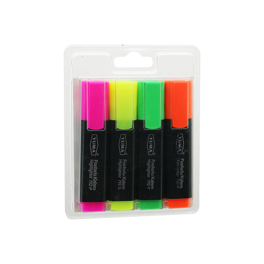 YUMA YM-792-4  792-T-Y-S-P   4PCS  FOSFORLU KALEM  TURUNCU - YEŞİL - SARI - PEMBE (4887)