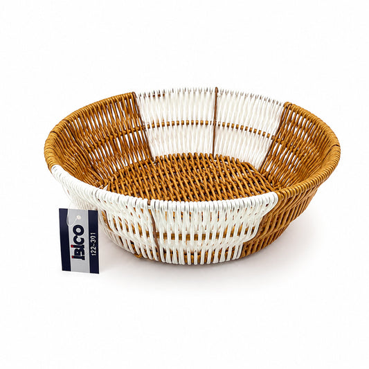 YUVARLAK HASIR K.RENGİ - BEYAZ EKMEK SEPETİ 25CM (4887)