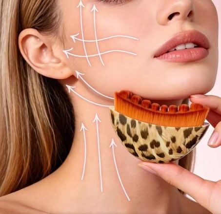 Leopar Görünümlü Lenf Drenaj Masaj Fırçası Kutulu